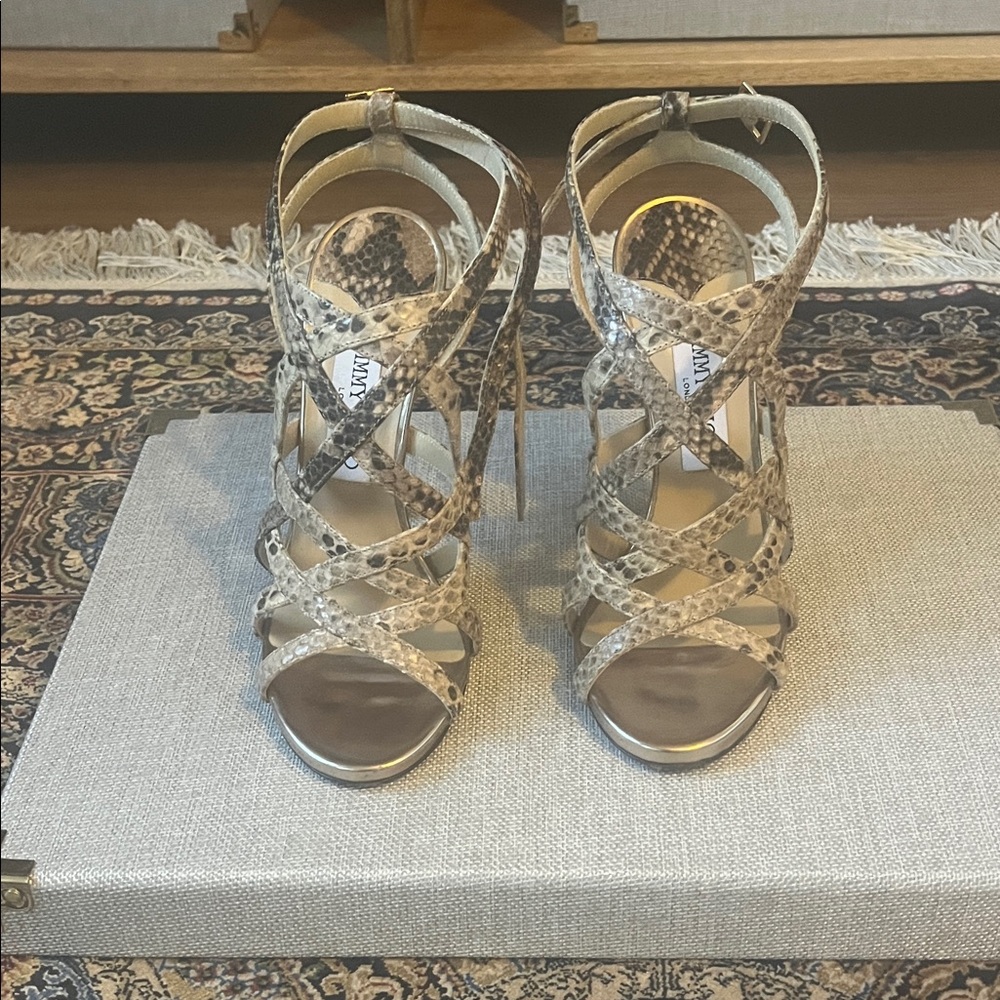 Jimmy Choo Snakeskin Strappy Heels